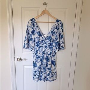 Abercrombie & Fitch Cutout Poplin Mini Dress